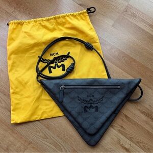 MCM Black Triangle Bag with Yellow Dust Cover